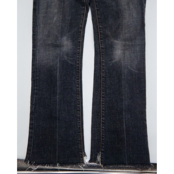 7 For All Mankind Jerome Dahan Bootcut Jeans Size 30 Womens Black Raw Hem - Picture 12 of 12